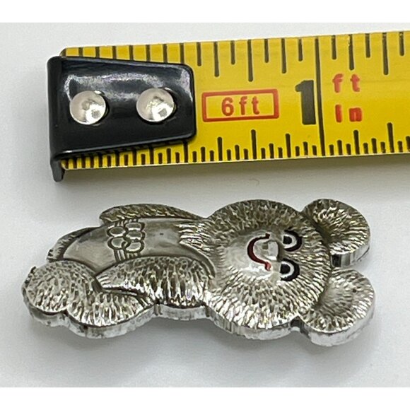 Vintage Misha Bear Pin Olympic Games Silver Tone 80s Russian Mishka Mascot - Picture 3 of 6